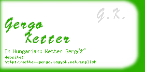 gergo ketter business card